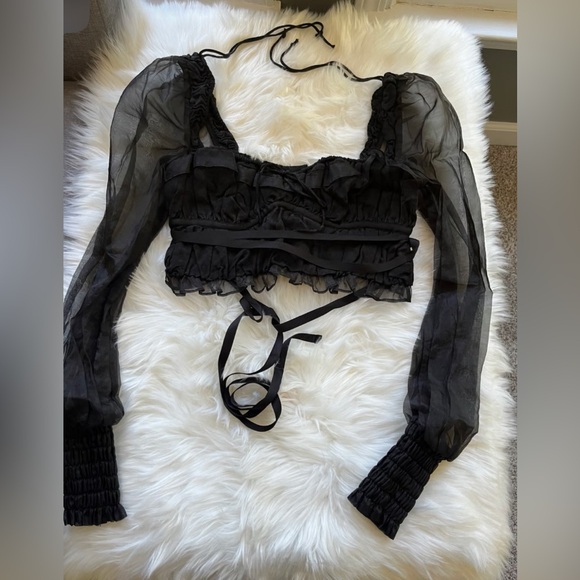 For Love and Lemons Elegant Black Top - Picture 4 of 6